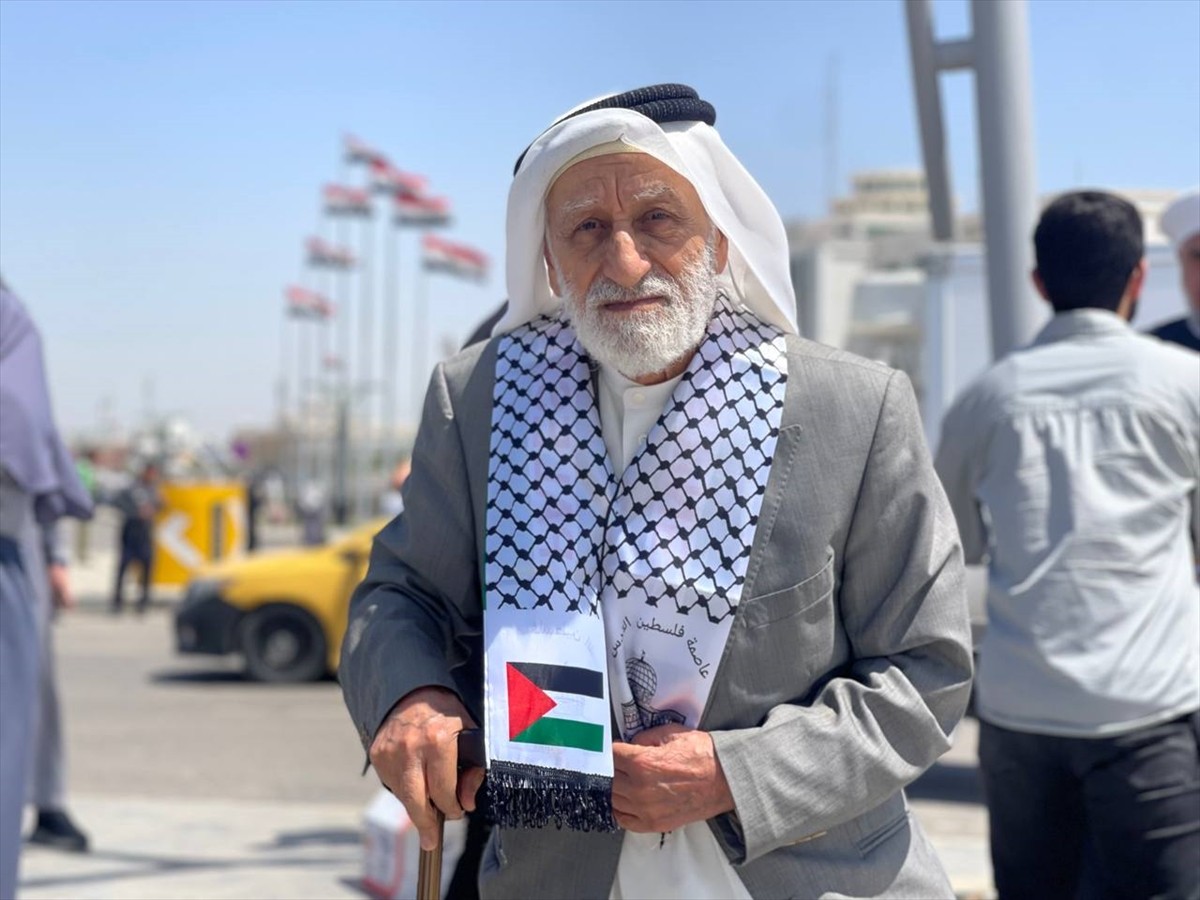  Irak'ın Kerkük kentinde Gazze'yle dayanışma için düzenlenen gösteride İsrail’in saldırıları...