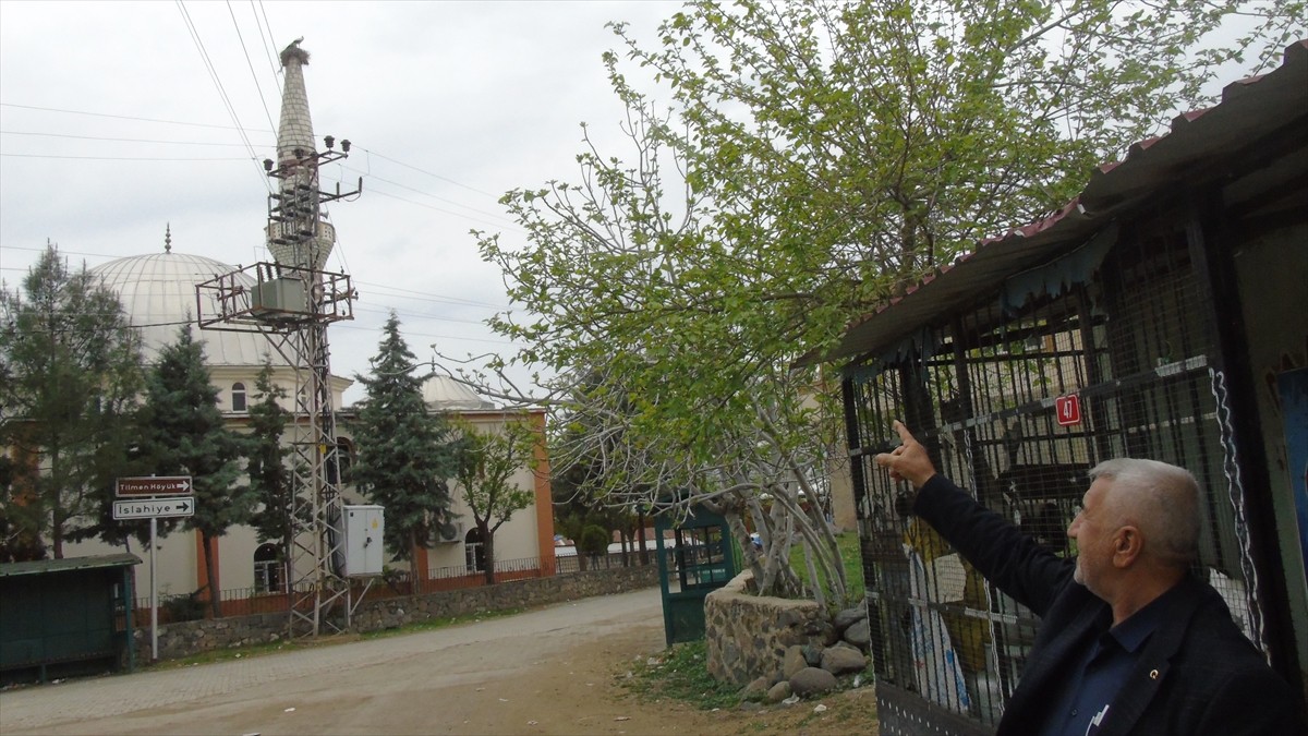 Kahramanmaraş merkezli depremlerde hasar gören Gaziantep'in İslahiye ilçesindeki caminin aleminin...