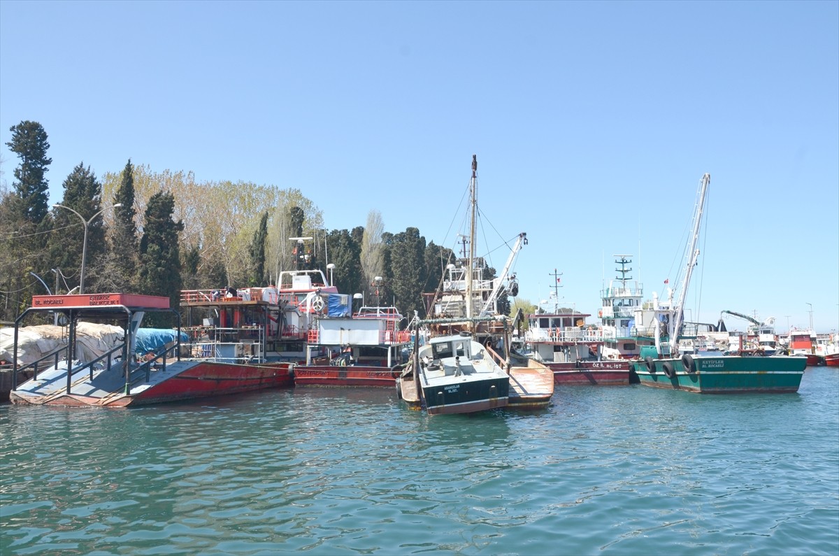 Kocaeli'de balıkçılar, denizlerde av yasağının başlamasıyla tekne ve ağlarını onarmaya...