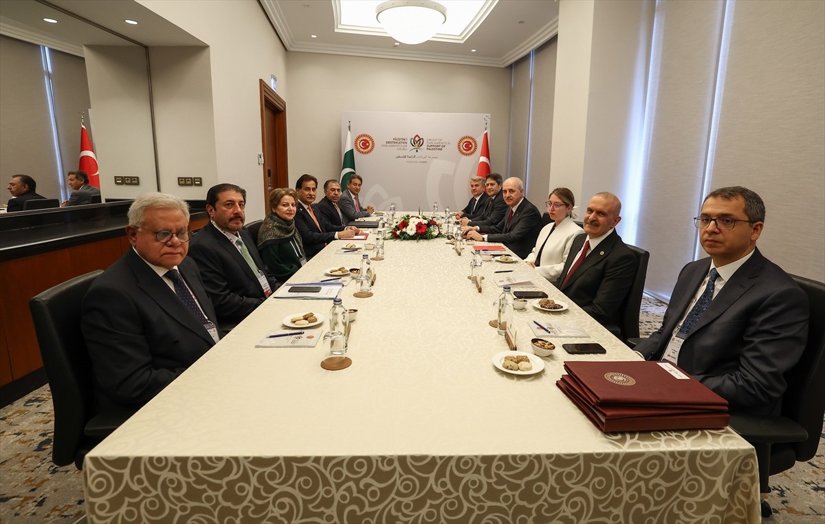TBMM Başkanı Numan Kurtulmuş, Filistin'i Destekleyen Parlamentolar Grubu Toplantısı kapsamında...