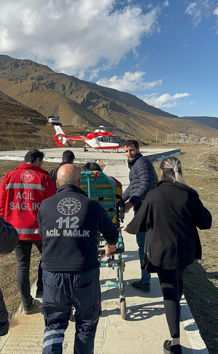 Van'ın Başkale ilçesinde rahatsızlanan hamile kadın, ambulans helikopterle Van Eğitim ve Araştırma...