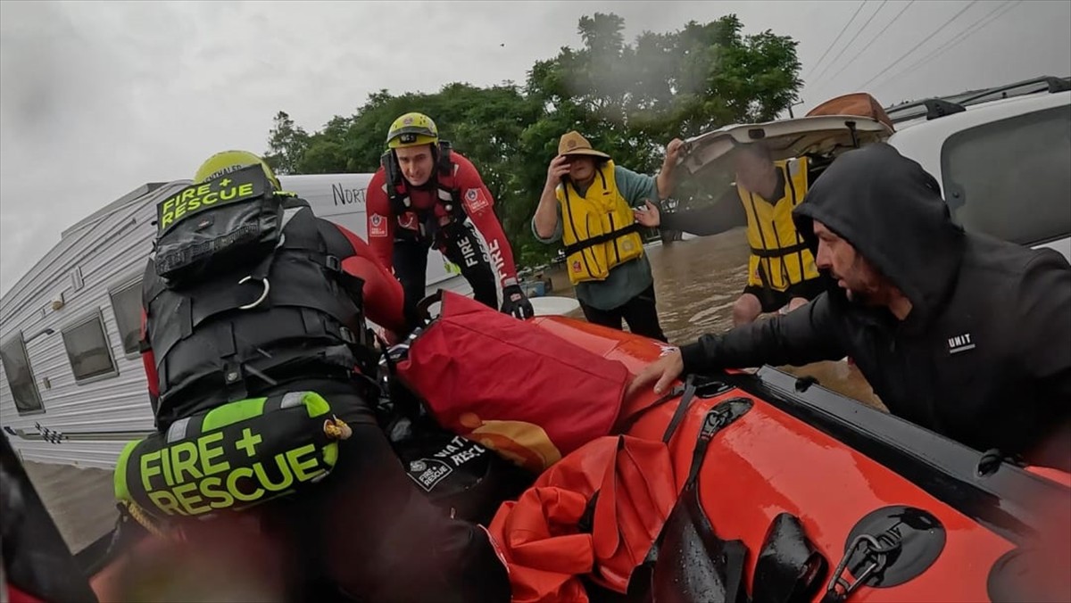 Avustralya'nın doğusundaki New South Wales (NSW) eyaletinde şiddetli yağışların yol açtığı seller...