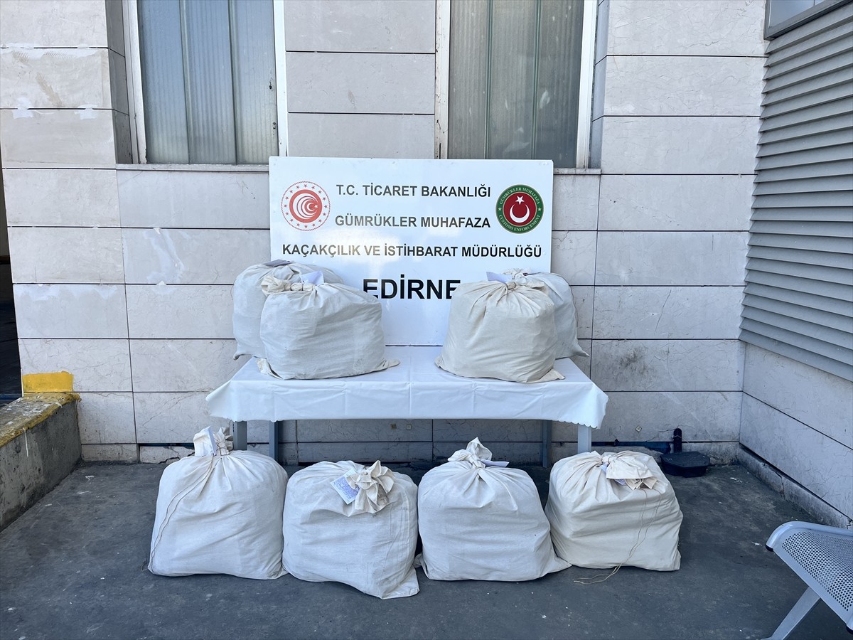 Kapıkule Sınır Kapısı'nda X-ray taramasından geçirilen otobüste 87 kilo 752 gram uyuşturucu...