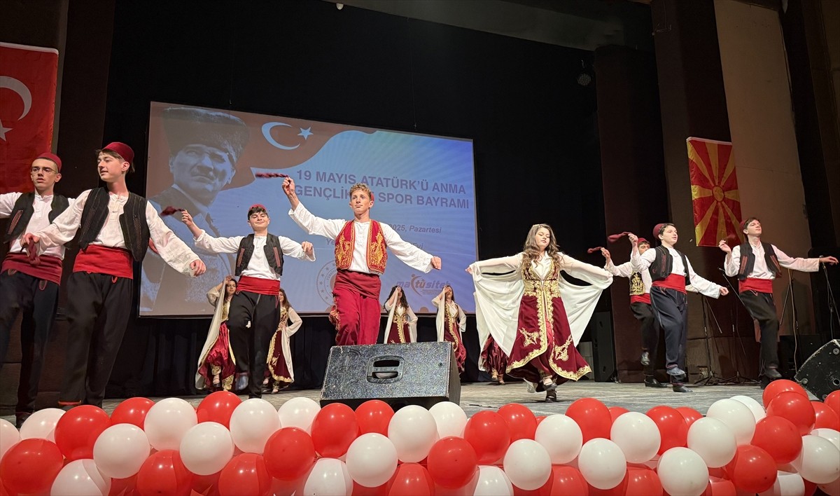 Kuzey Makedonya'nın kuzeybatısındaki Gostivar şehrinde, 19 Mayıs Atatürk'ü Anma, Gençlik ve Spor...
