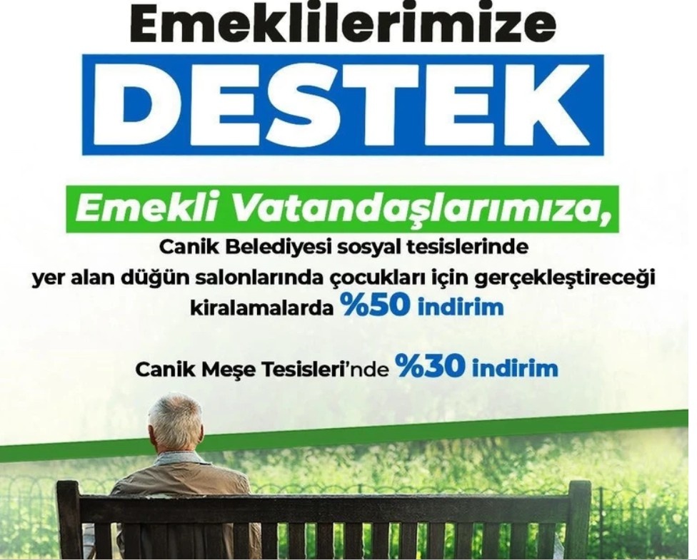 Samsun Canik'te Emeklilere Yüzde 30-50 Arası İndirim Destek Programı Başlatıldı