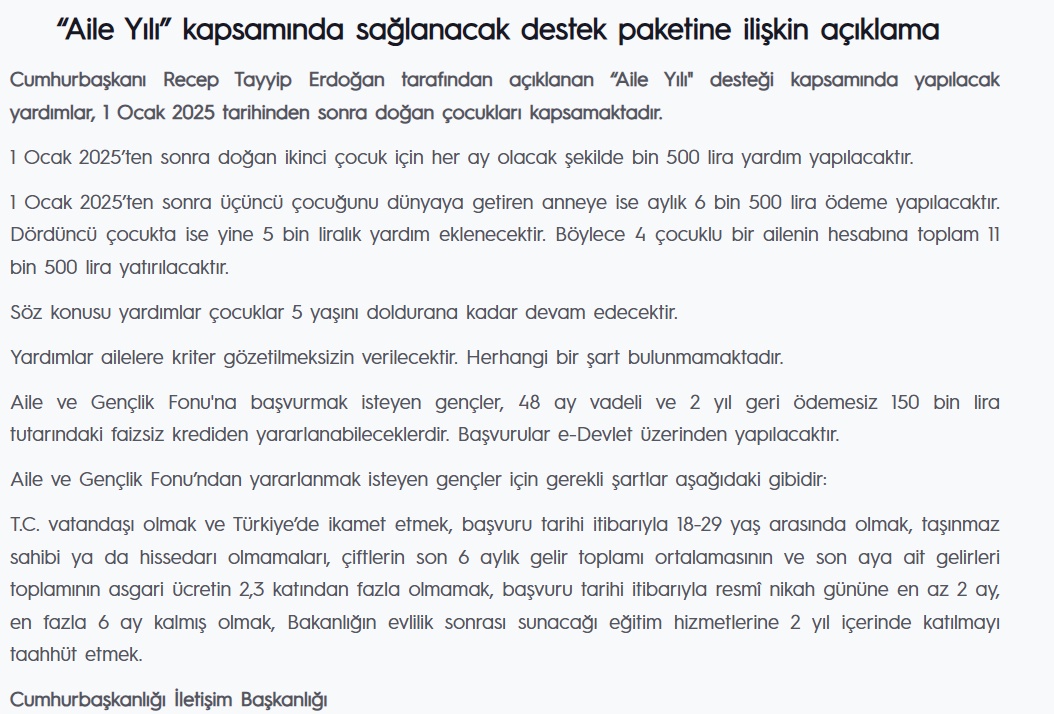 5 yaşından küçük 1-2-3 çocuğu olan ailelere Bakanlık müjdesi! 1500 TL her ay destek sağlanacak