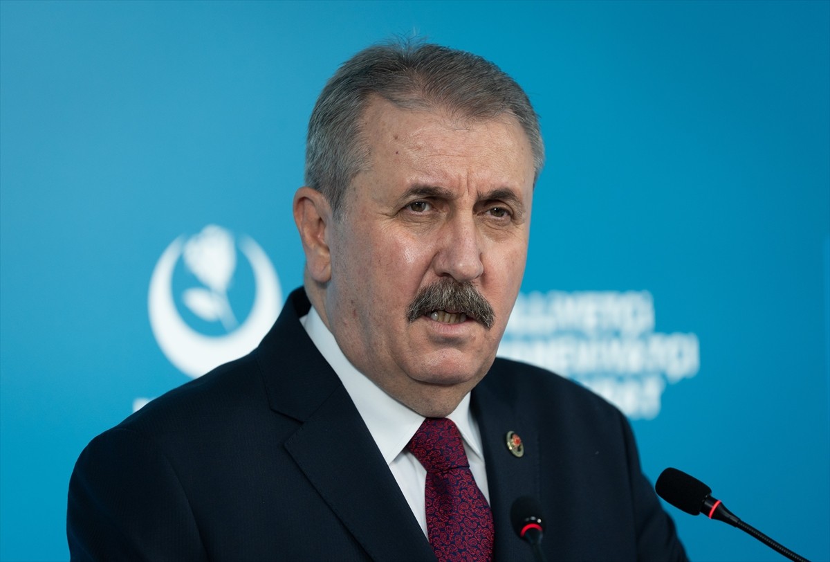 BBP Genel Başkanı Mustafa Destici, parti genel merkezinde düzenlediği haftalık olağan basın...