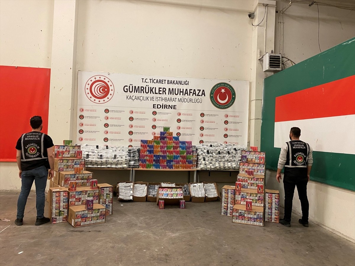 Edirne Gümrük Muhafaza Kaçakçılık ve İstihbarat Müdürlüğünce gerçekleştirilen kaçakçılık...
