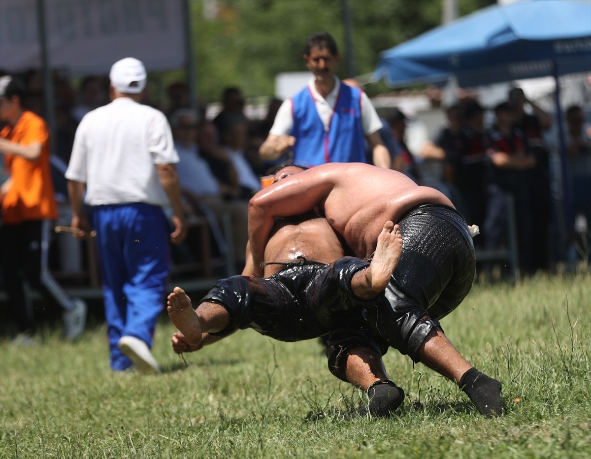 Kırklareli'nde düzenlenen 'Kavasoğlu ve Şamdancıbaşı İbrahim Yağlı Pehlivan Güreşleri' çeşitli...