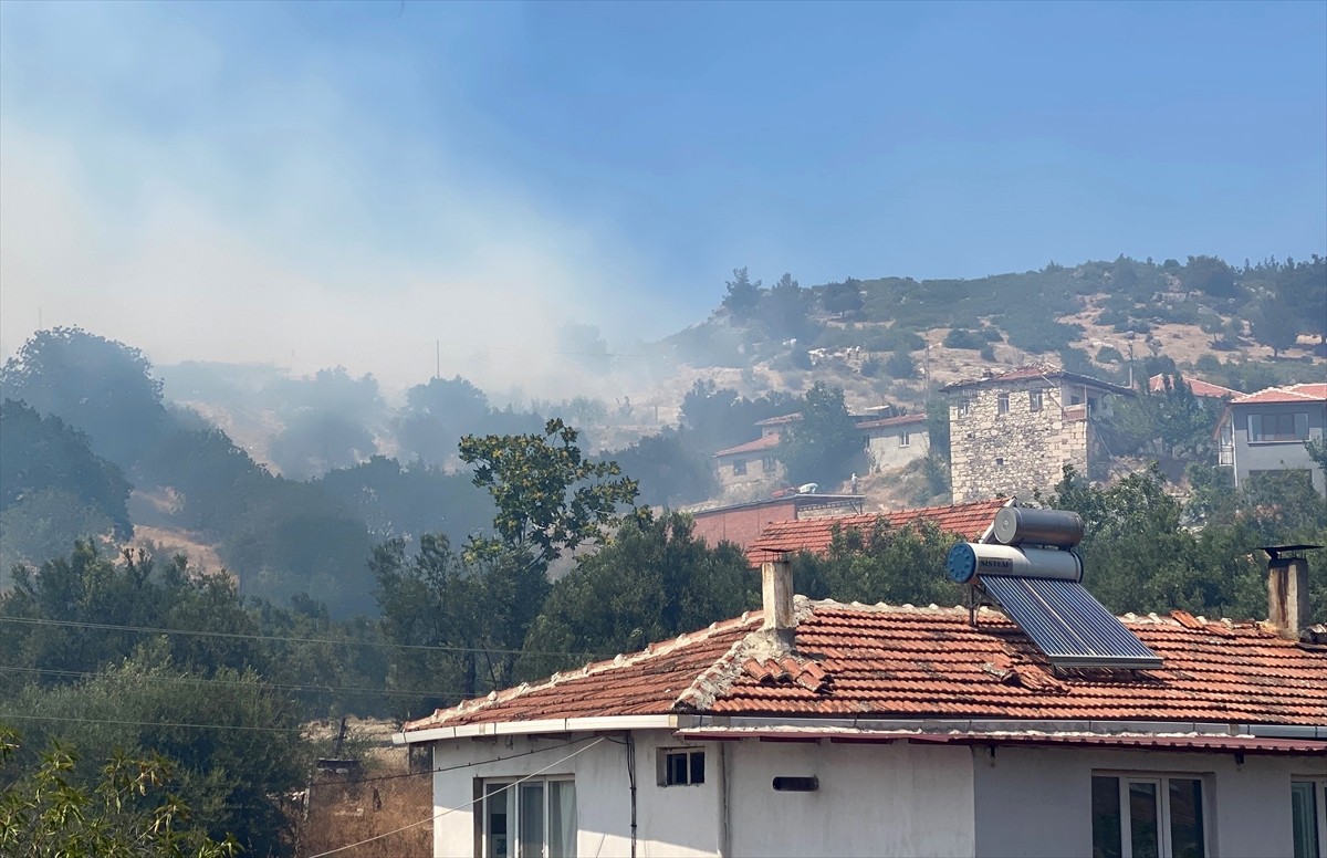 Manisa'nın Kırkağaç ilçesinde dün çıkan ve sabah saatlerinde kontrol altına alınan yangın...