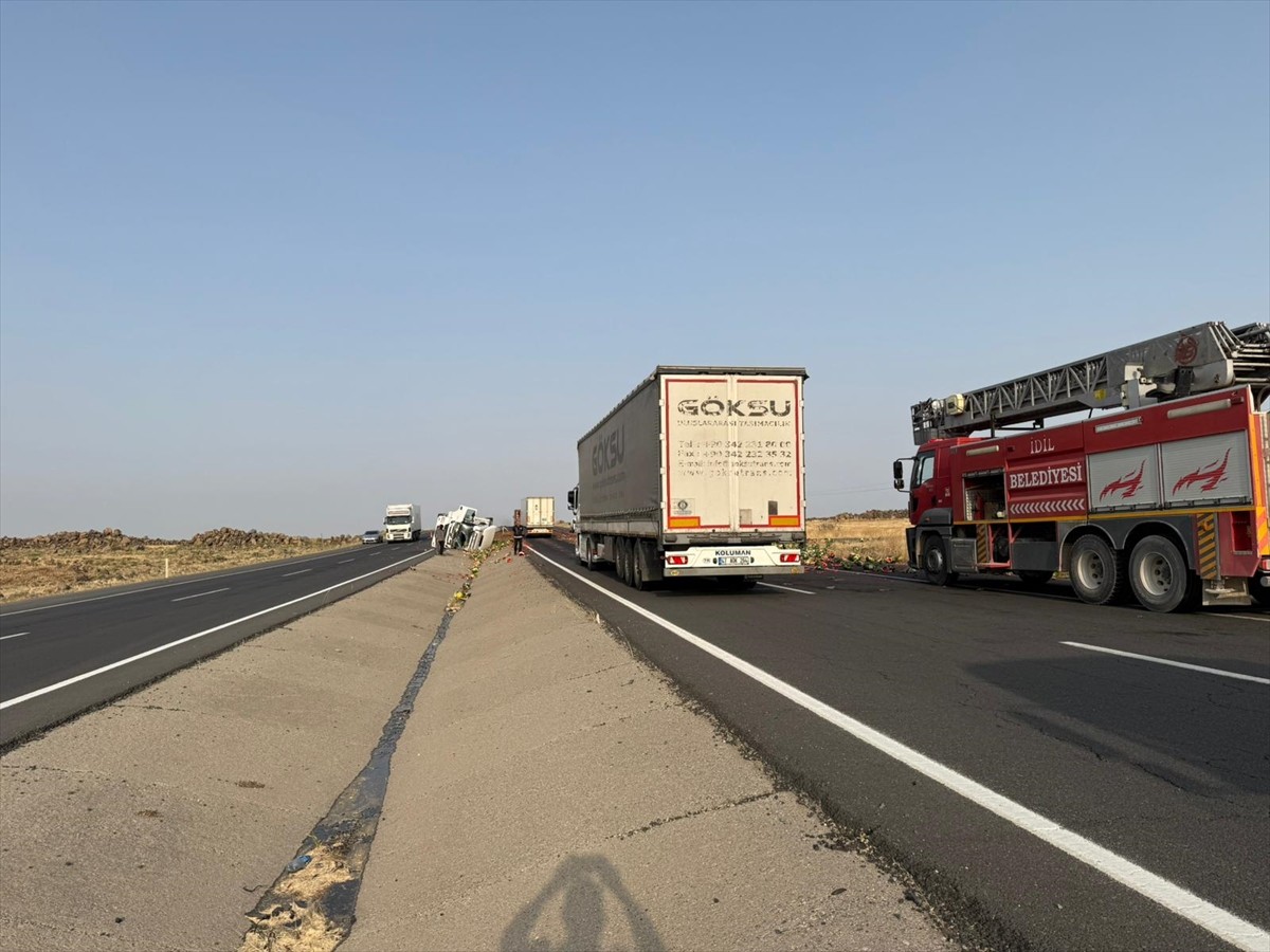 Şırnak'ın İdil ilçesinde, karpuz yüklü tırın devrilmesi sonucu sürücü ağır yaralandı.