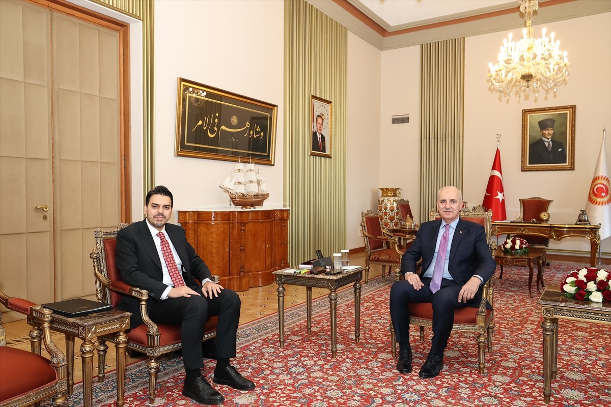TBMM Başkanı Numan Kurtulmuş (sağda), Yurtdışı Türkler ve Akraba Topluluklar (YTB) Başkanı...