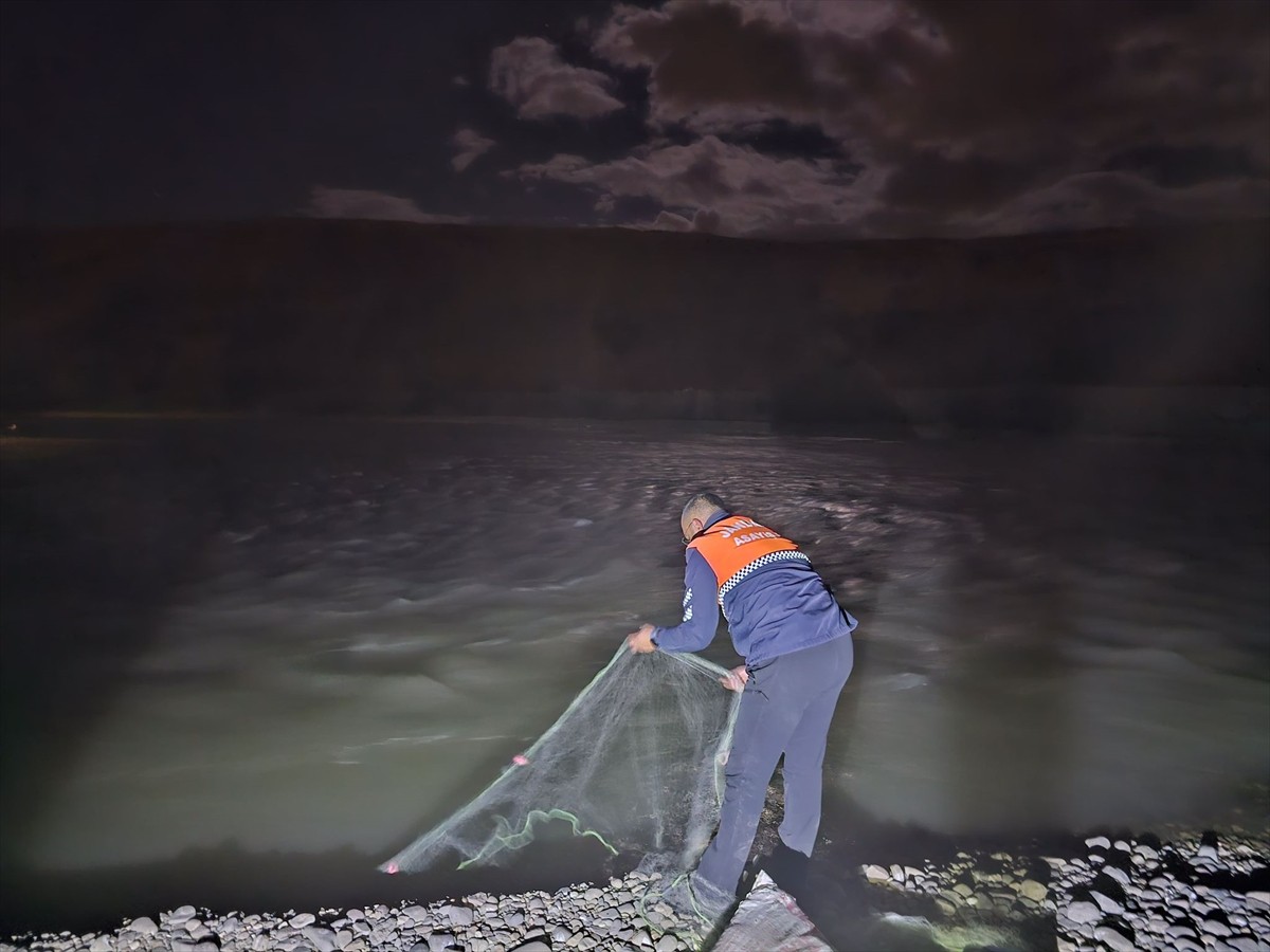 Van'da jandarma ekiplerince yapılan denetimlerde kaçak avlanan 1 ton 970 kilogram inci kefali ele...