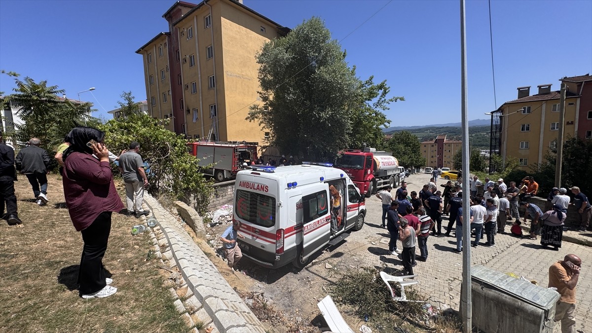 Zonguldak'ın Çaycuma ilçesinde bir apartman dairesinde doğal gazdan kaynaklanan patlamada biri...