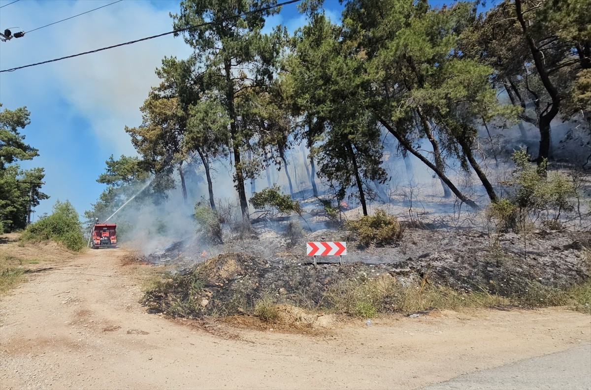 Antalya'nın Manavgat ilçesinde çıkan orman yangını havadan ve karadan müdahaleyle kontrol altına...