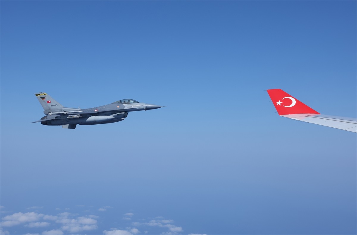 Cumhurbaşkanı Recep Tayyip Erdoğan, özel uçak "TUR" ile Kıbrıs Barış Harekatı'nın 51. yılında, 20...