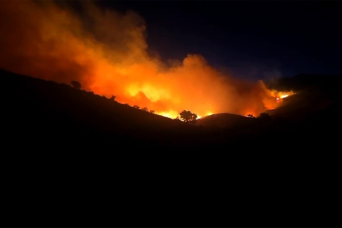 Elazığ'ın Maden ilçesinde çıkan örtü yangını söndürüldü.