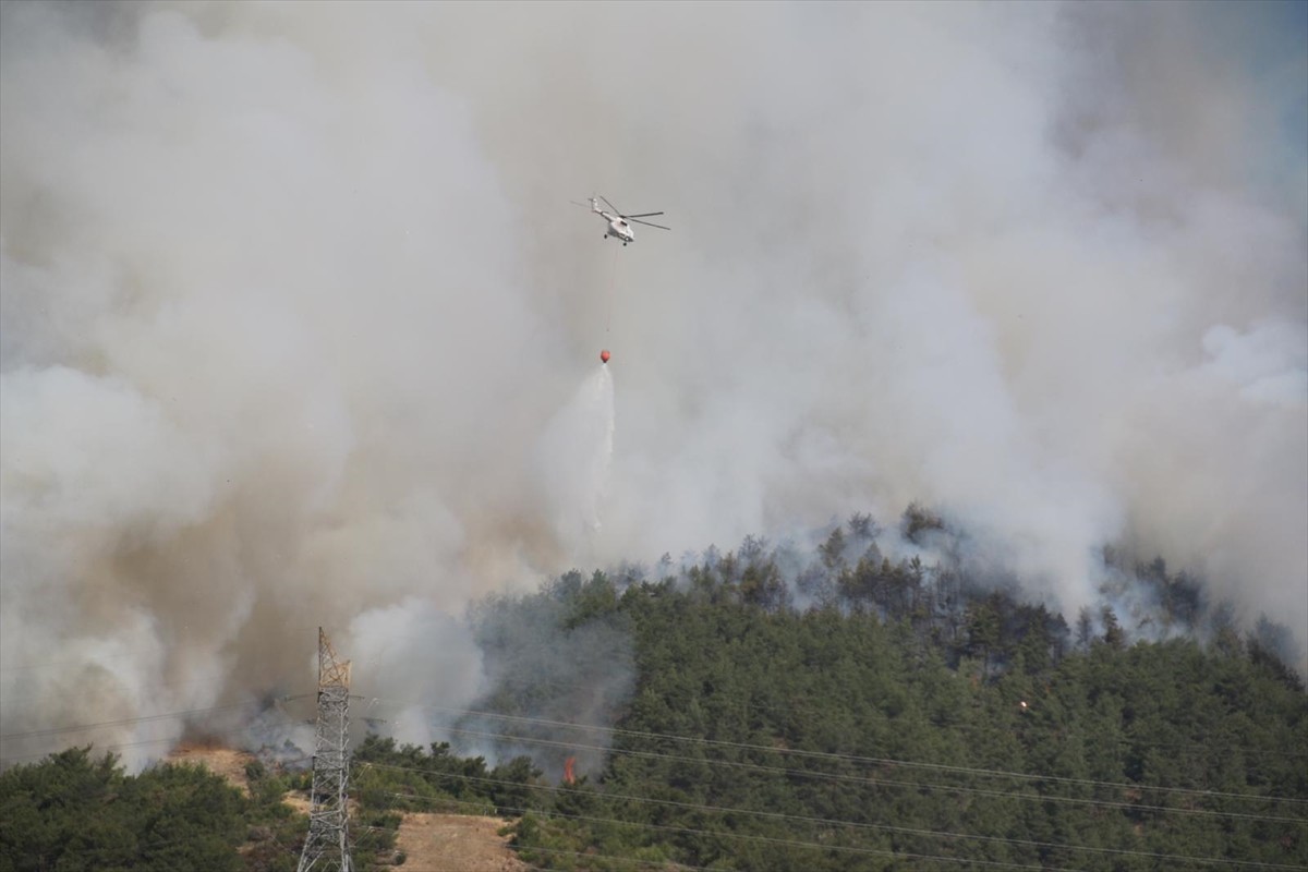 Hatay'ın merkez Antakya ilçesinde dün başlayan orman yangınına ekiplerin müdahalesi devam ediyor....