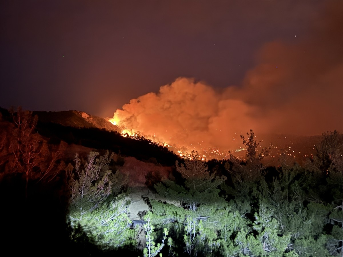 Kahramanmaraş'ın Onikişubat ilçesinde çıkan orman yangınına müdahale ediliyor.