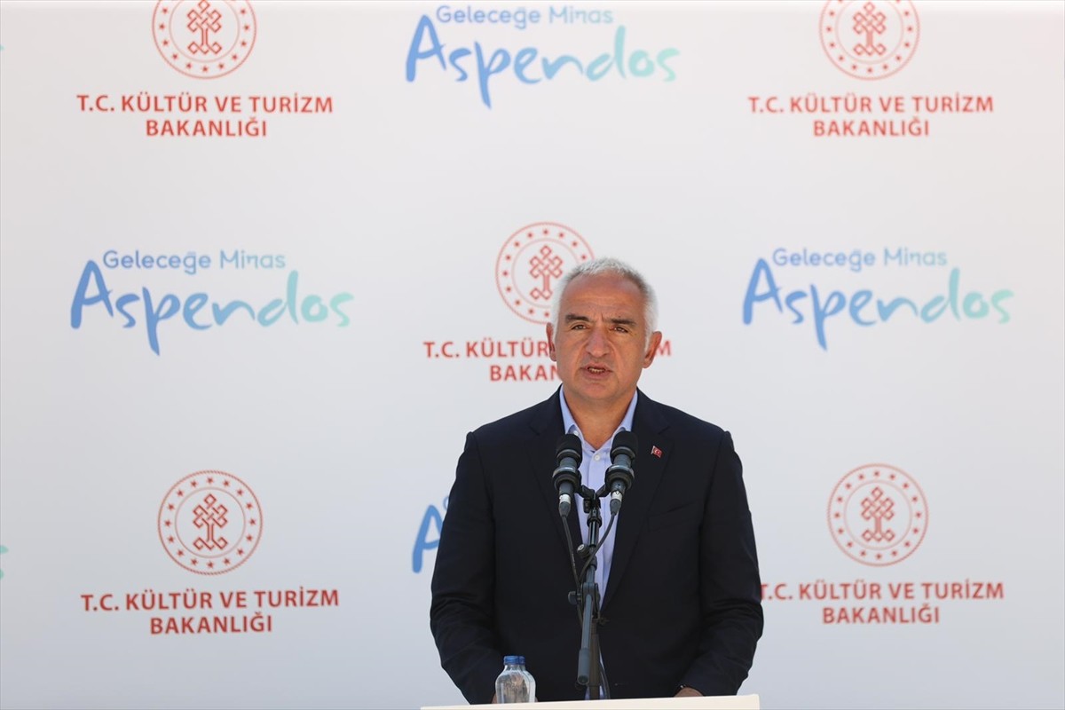 Kültür ve Turizm Bakanı Mehmet Nuri Ersoy, Antalya'nın Serik ilçesindeki Aspendos Antik Tiyatro'da...