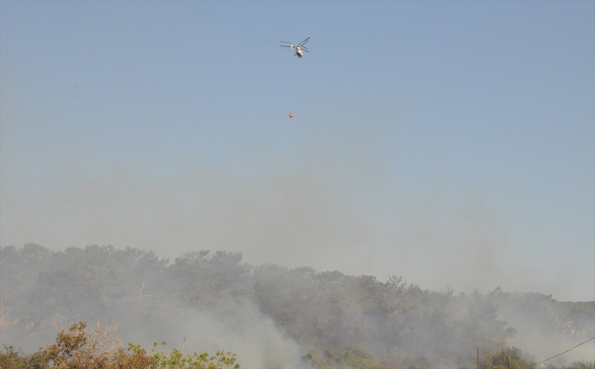 Mersin'in Silifke ilçesindeki ormanlık alanda çıkan yangına havadan ve karadan müdahale...