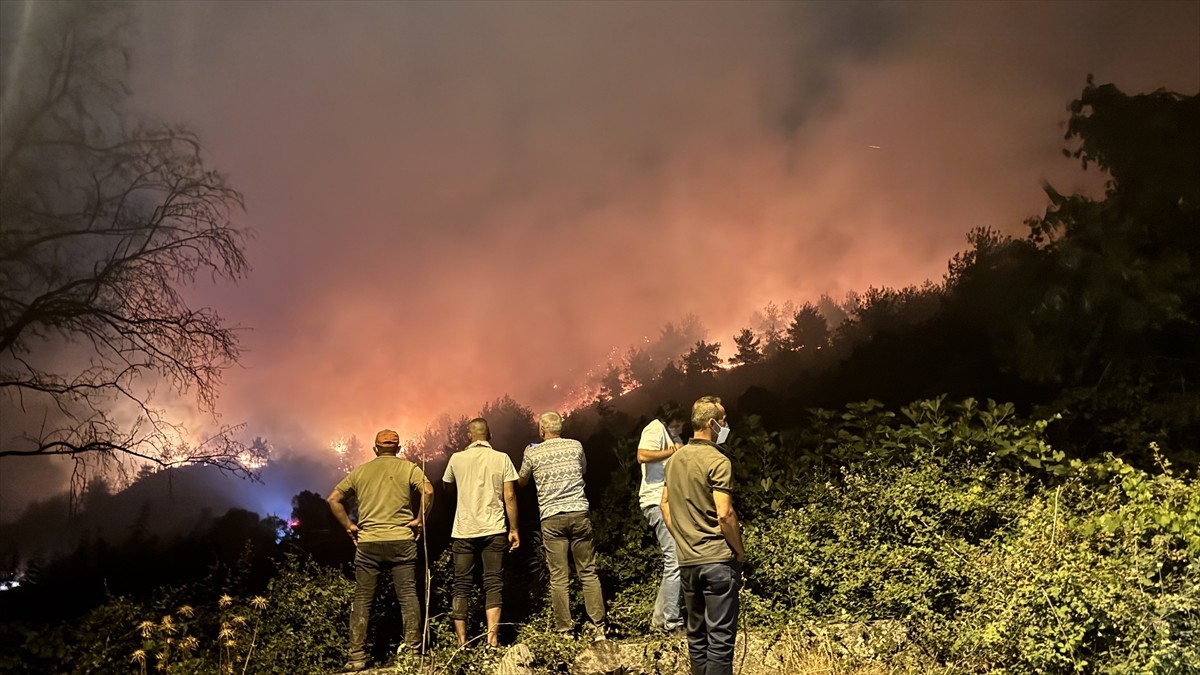 Sakarya'nın Geyve ilçesinde ormanlık alanda çıkan yangın havadan ve karadan müdahaleyle...