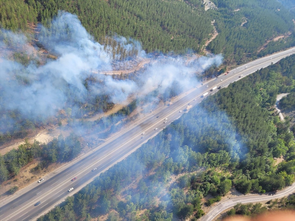 Adana'nın Pozantı ilçesinde otoyoldaki otomobilde çıkan yangın ormanlık alana sıçradı. 