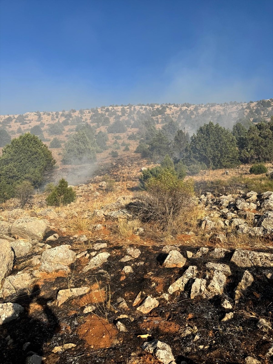 Adana'nın Tufanbeyli ilçesinde anızdan başlayıp ormanlık alana sıçrayan yangın, havadan ve karadan...