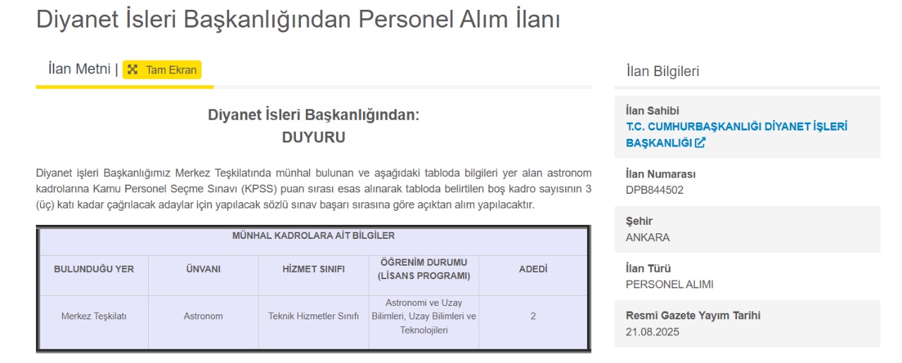 Ankara'da iş arayanlara müjde kamudan geldi! 2 kurumdan Resmi Gazete'de personel alım onayı 