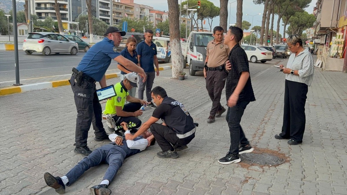 Aydın'ın Germencik ilçesinde yol uygulaması sırasında görevli polise mukavemet gösterip kolunu...
