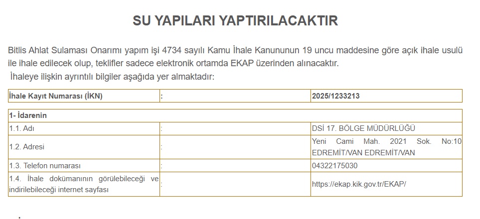 Bİtlis'te iki dev yatırım için düğmeye basıldı: DSİ ve TCDD ihaleleri başladı