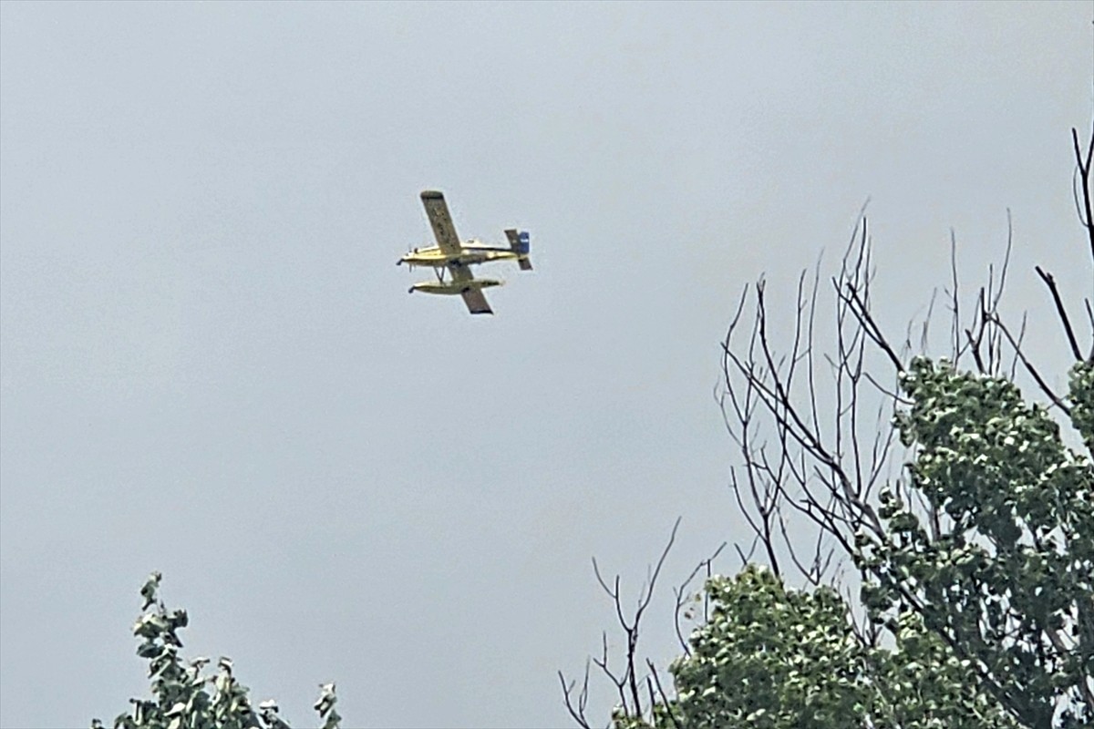 Bulgaristan’ın güneyindeki Sakar Dağı bölgesinde 30 bin dönümlük alana yayılan yangına karadan ve...