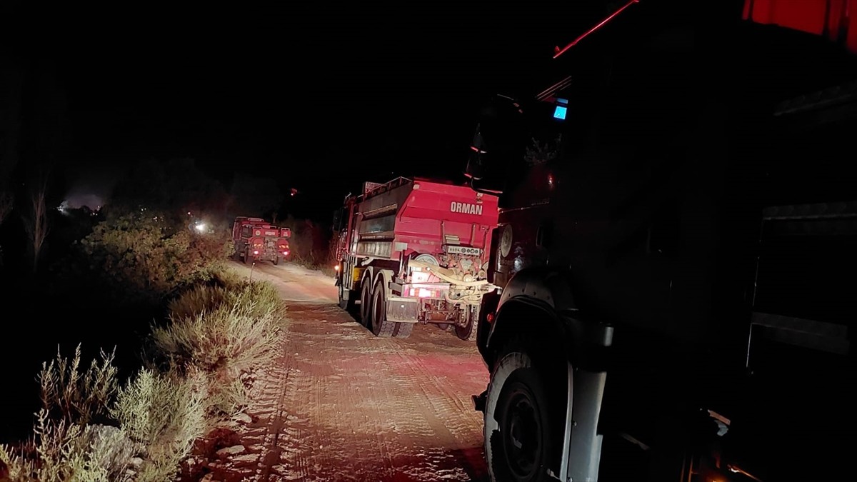Denizli'nin Buldan ilçesinde çıkan orman yangınını kontrol altına almak için çalışmalar devam...
