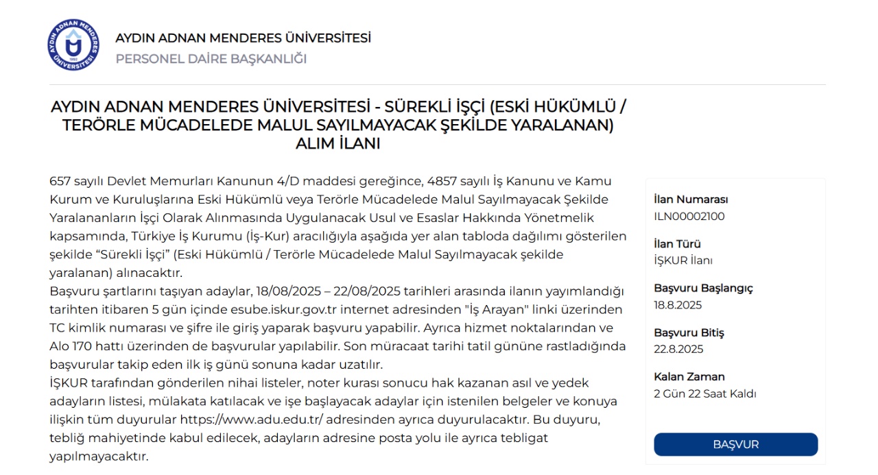 İş arayanlar bu habere dikkat: Bakanlık ve üniversitelere İŞKUR personel alımı başvuruları bitiyor
