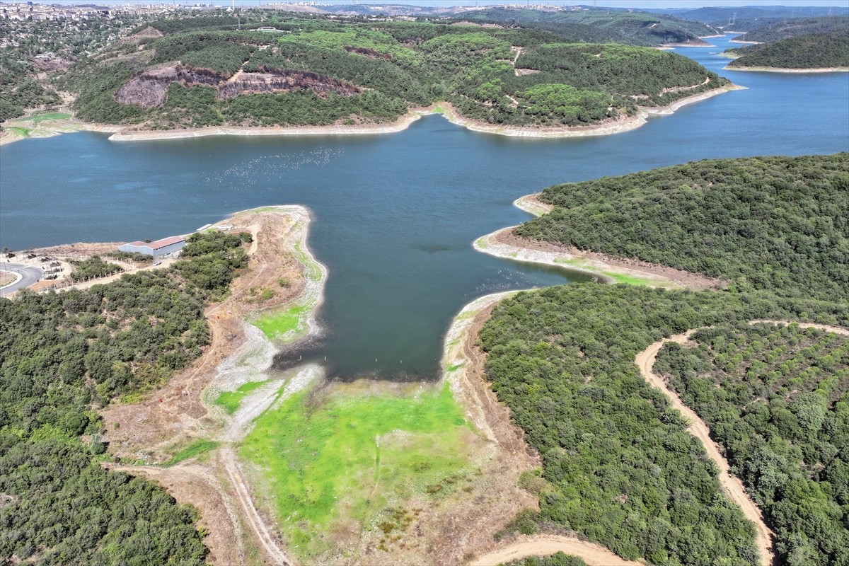 İstanbul'a su sağlayan barajlardaki doluluk oranı, yüzde 48,3 olarak ölçüldü. Fotoğrafta Alibey...
