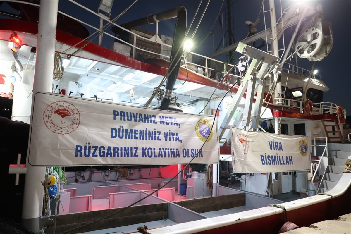 Ordu'da hazırlıklarını tamamlayan balıkçılar, av yasağının sona ereceği saati beklemek üzere...