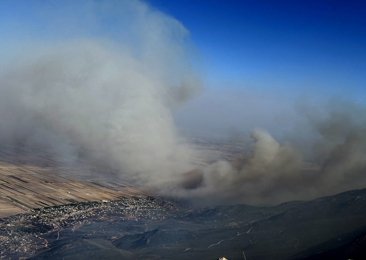 Suriye'de etkili olan aşırı sıcaklar, Hama, Humus, Tartus ve Lazkiye illerinde geniş çaplı orman...