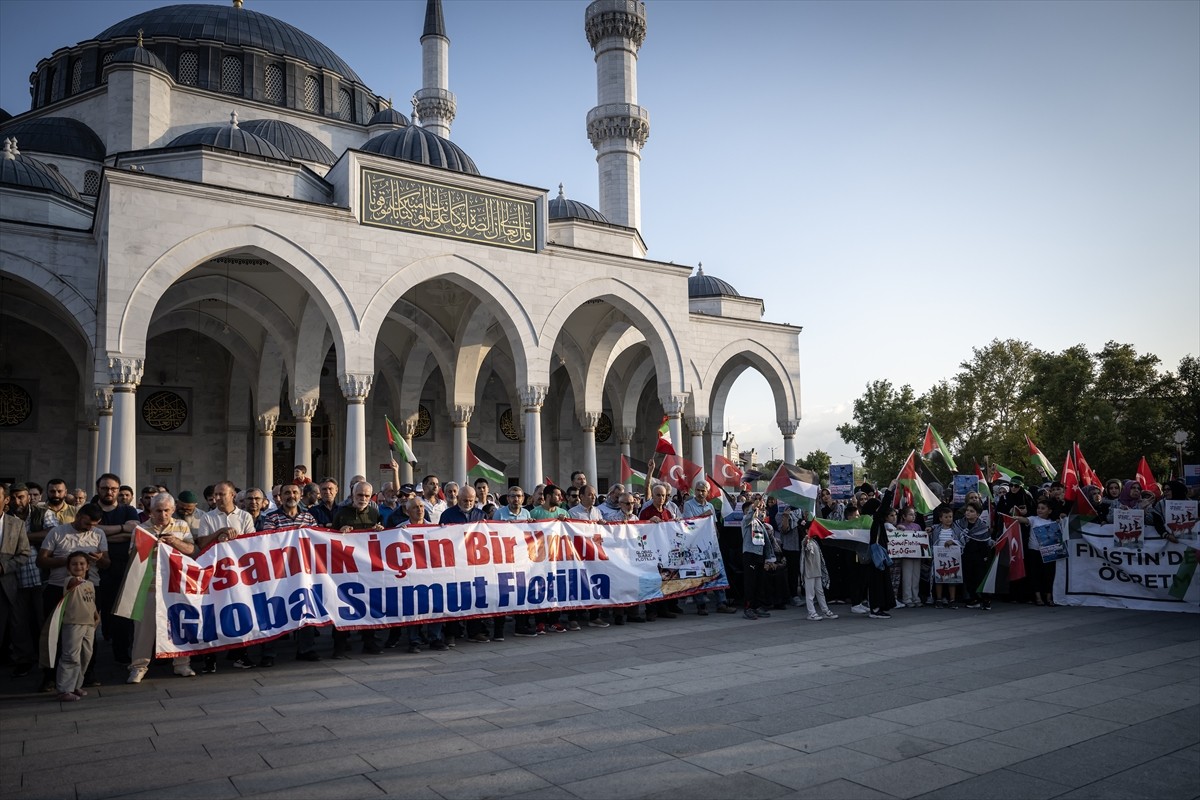 Başkentte, Filistin'e ve Küresel Sumud Filosu'na destek için basın açıklaması yapıldı. Ankara...