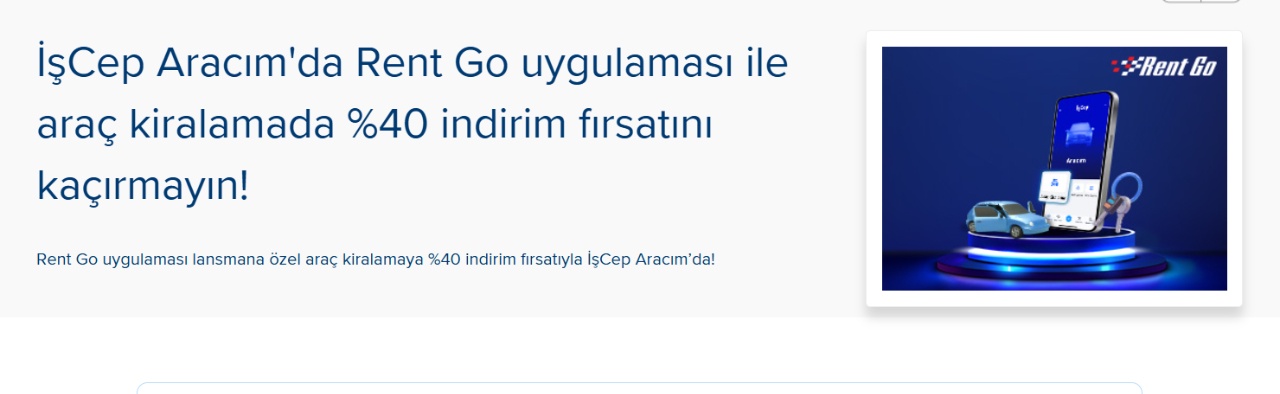 İşCep'ten Rent Go işbirliğiyle Eylül'de yüzde 40 araç kiralama indirimi