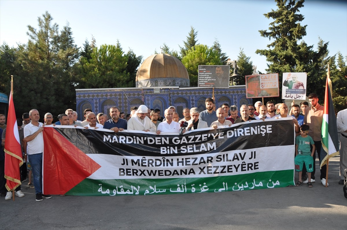 Mardin'de, Filistin'e ve Küresel Sumud Filosu'na destek için basın açıklaması yapıldı.
