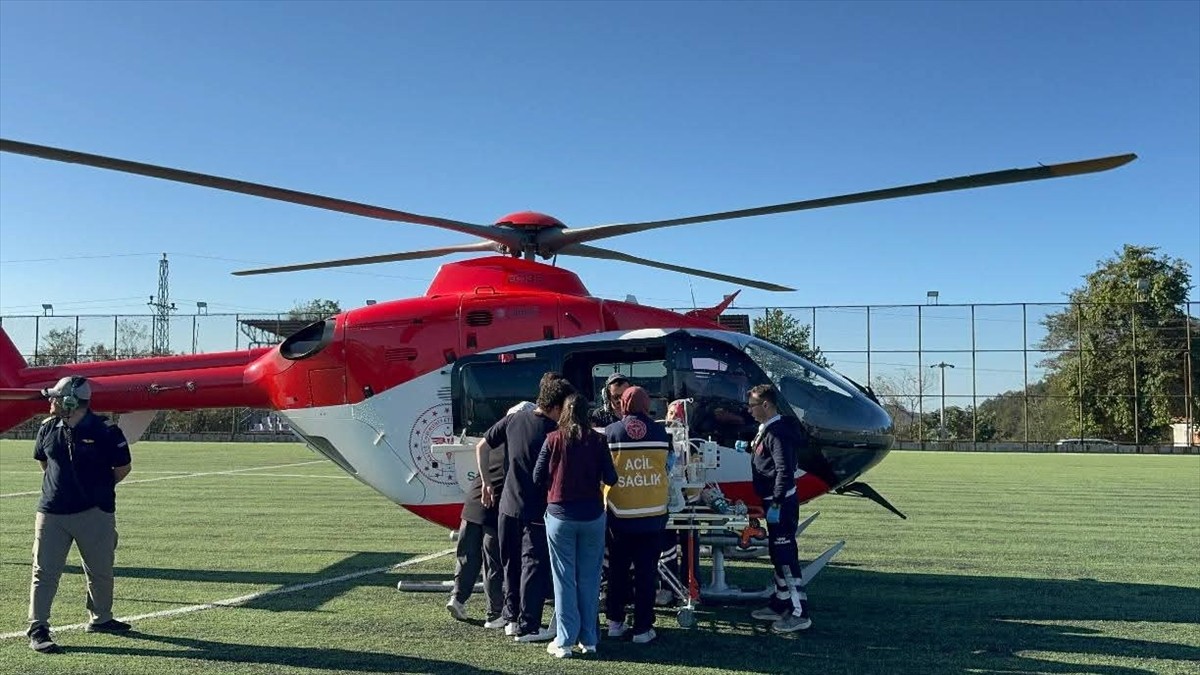 Ordu'da solunum sıkıntısı yaşayan bebek, ambulans helikopterle Samsun'a gönderildi.