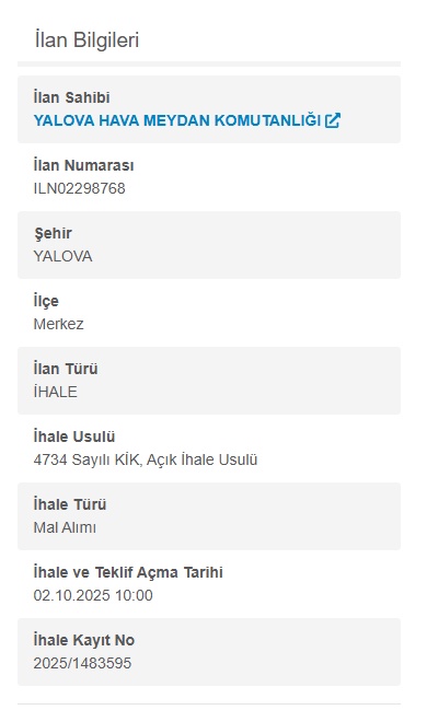Yalova'da Ekim'de Başlayacak 3 İhale: Park, Hava Meydanı ve Medikal Gaz Alımları
