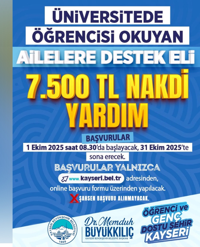 7 bin 500 TL eğitim desteği: Başvurular 1-31 Ekim 2025 arasında