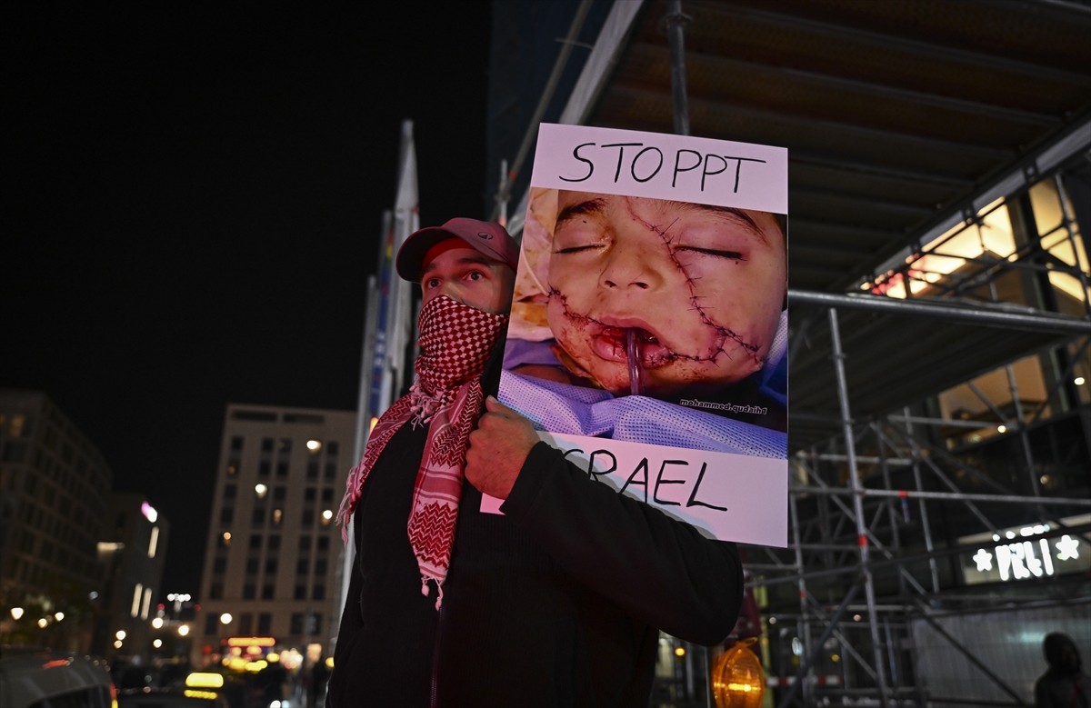 Almanya'nın başkenti Berlin'de Küresel Sumud Filosu'yla dayanışma amacıyla destek gösterisi...