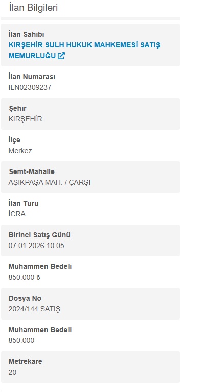Çanakkale (Biga) ve Kırşehir'de İcradan ve Mahkemeden Satılık Gayrimenkuller İhaleye Çıktı