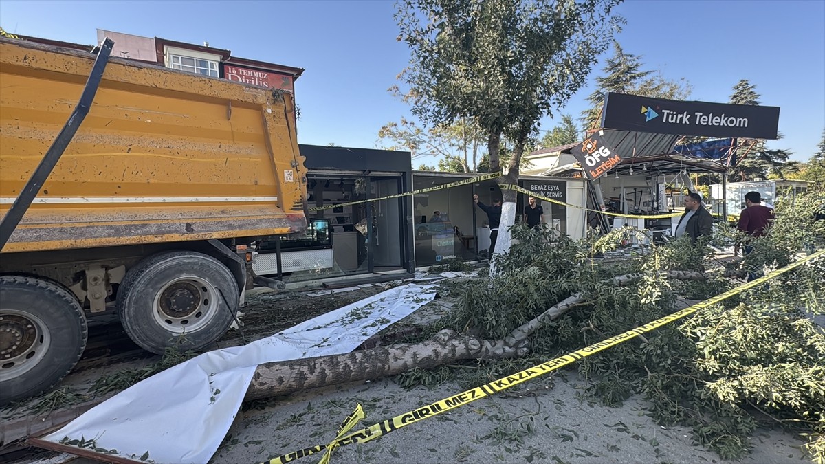 Malatya'nın Yeşilyurt ilçesinde freni arızalanan kamyon, yol kenarındaki 7 konteyner iş yerine...
