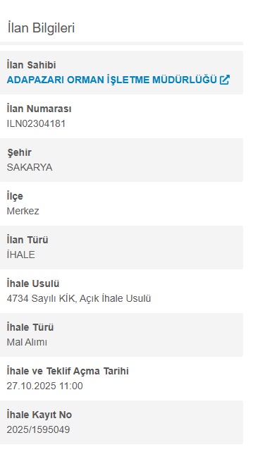 Marmara'da iki önemli ihale: Sakarya Orman ve İznik Zeytin Kooperatifi duyurdu