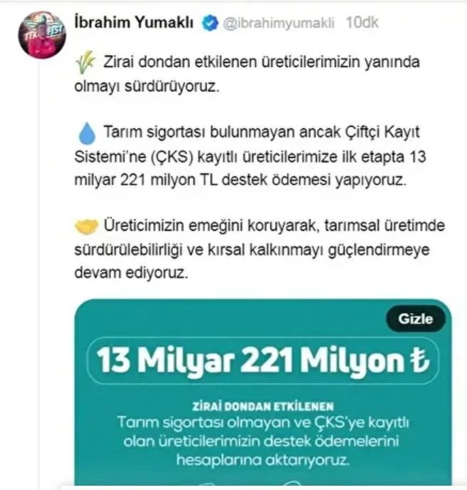  Zirai Don Ödemeleri İçin Beklenen Haber Geldi! Bakan Yumaklı Milyarlık Desteği Açıkladı: Ödemeler Başlıyor!