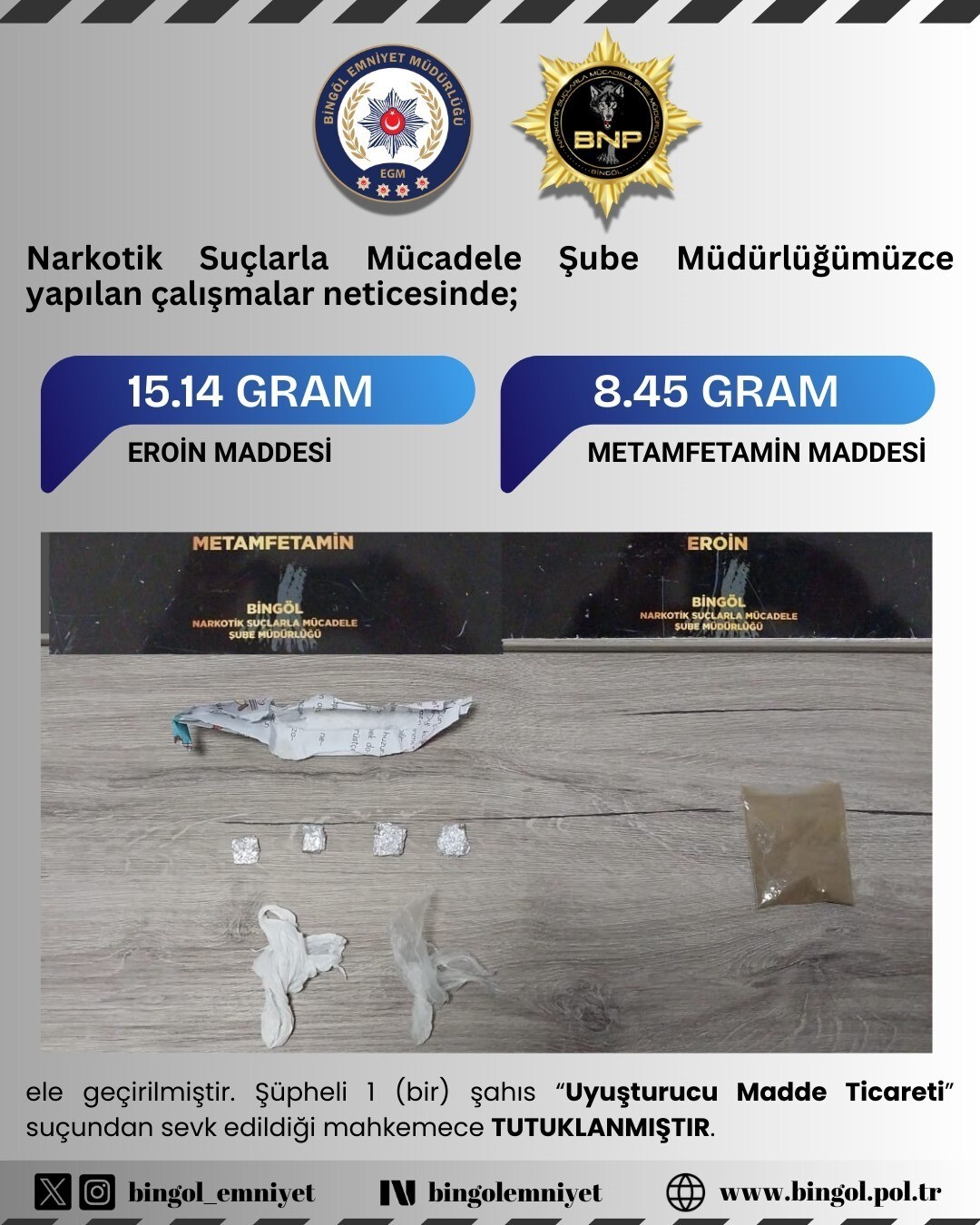 BİNGÖL’DE UYUŞTURUCU OPERASYONU - 120 GRAMDAN FAZLA UYUŞTURUCU ELE GEÇİRİLDİ