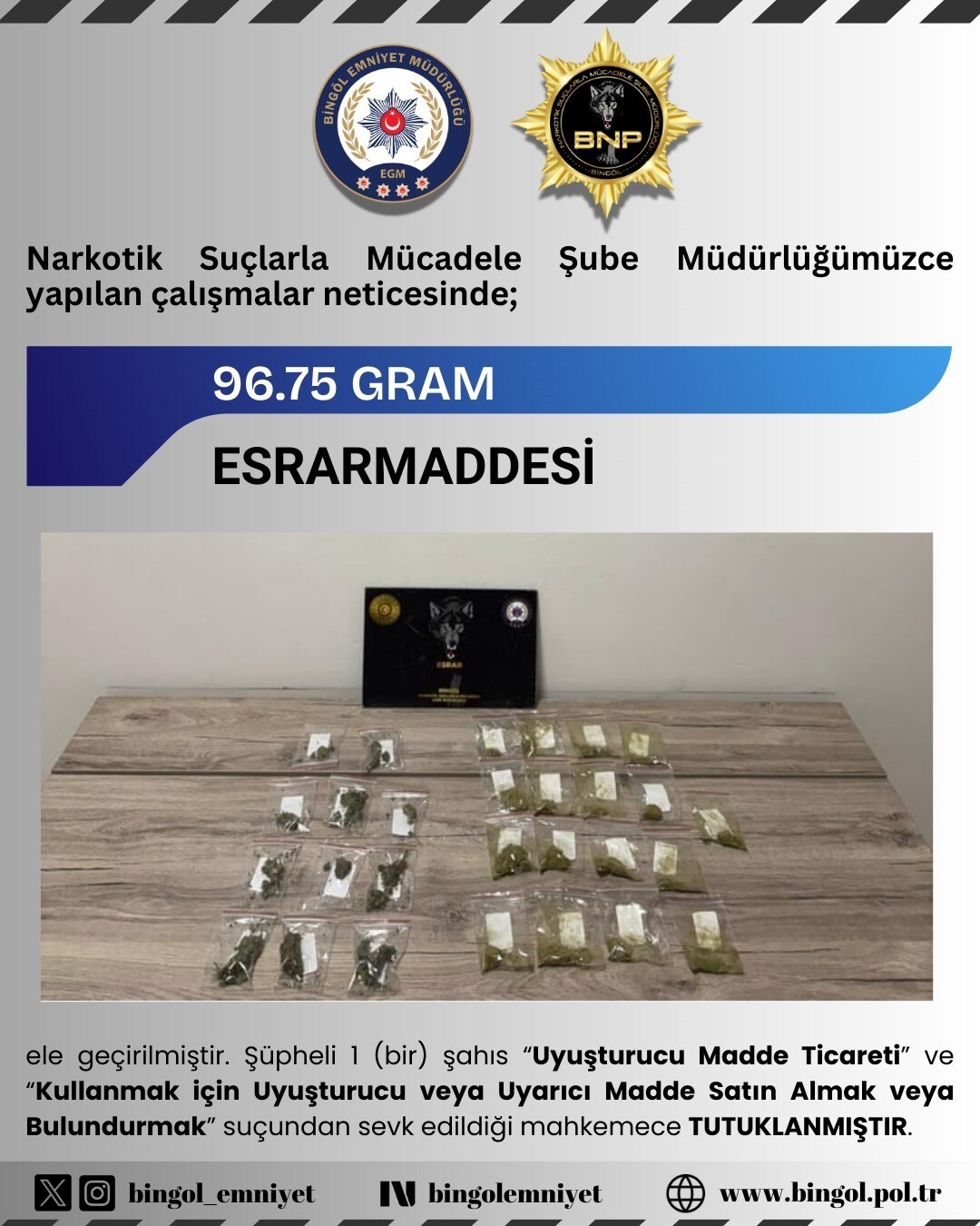 BİNGÖL’DE UYUŞTURUCU OPERASYONU - 120 GRAMDAN FAZLA UYUŞTURUCU ELE GEÇİRİLDİ